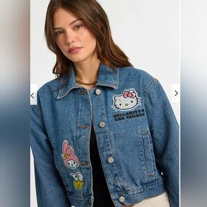 Hello Kitty and Friends Embroidered Denim Jean Jacket Size Small New With Tags
